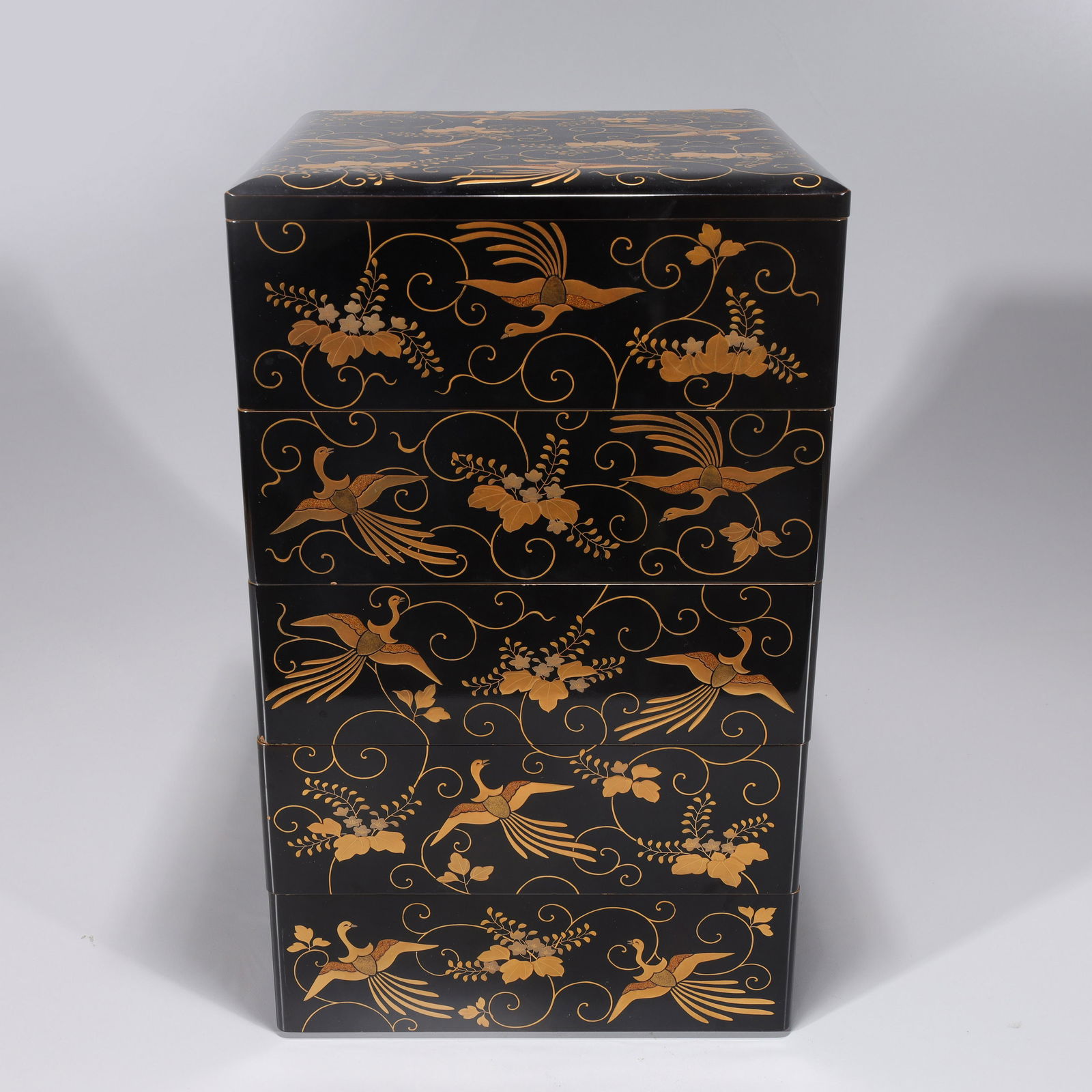 Japanese Lacquer Five-Section Stacking Box (1 of 7)