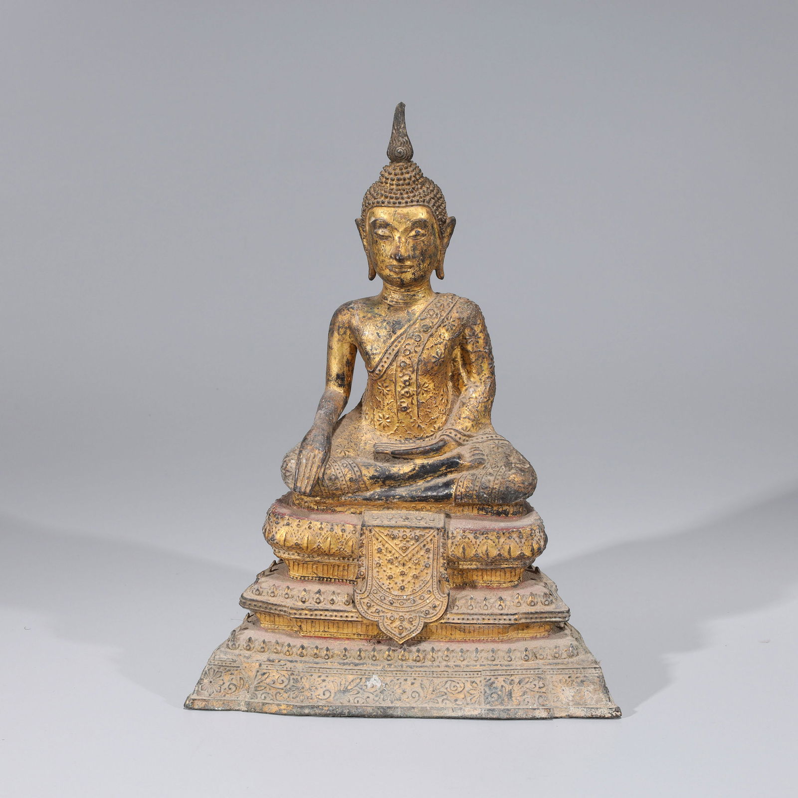Antique Thai Gilt Bronze Seated Buddha (1 of 10)