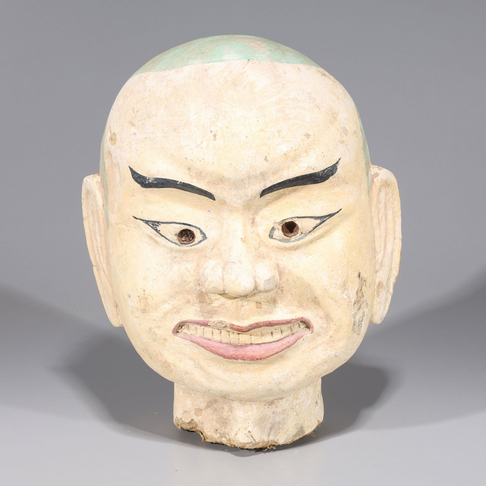 Large Chinese Ceramic Polychorme Head (1 of 8)