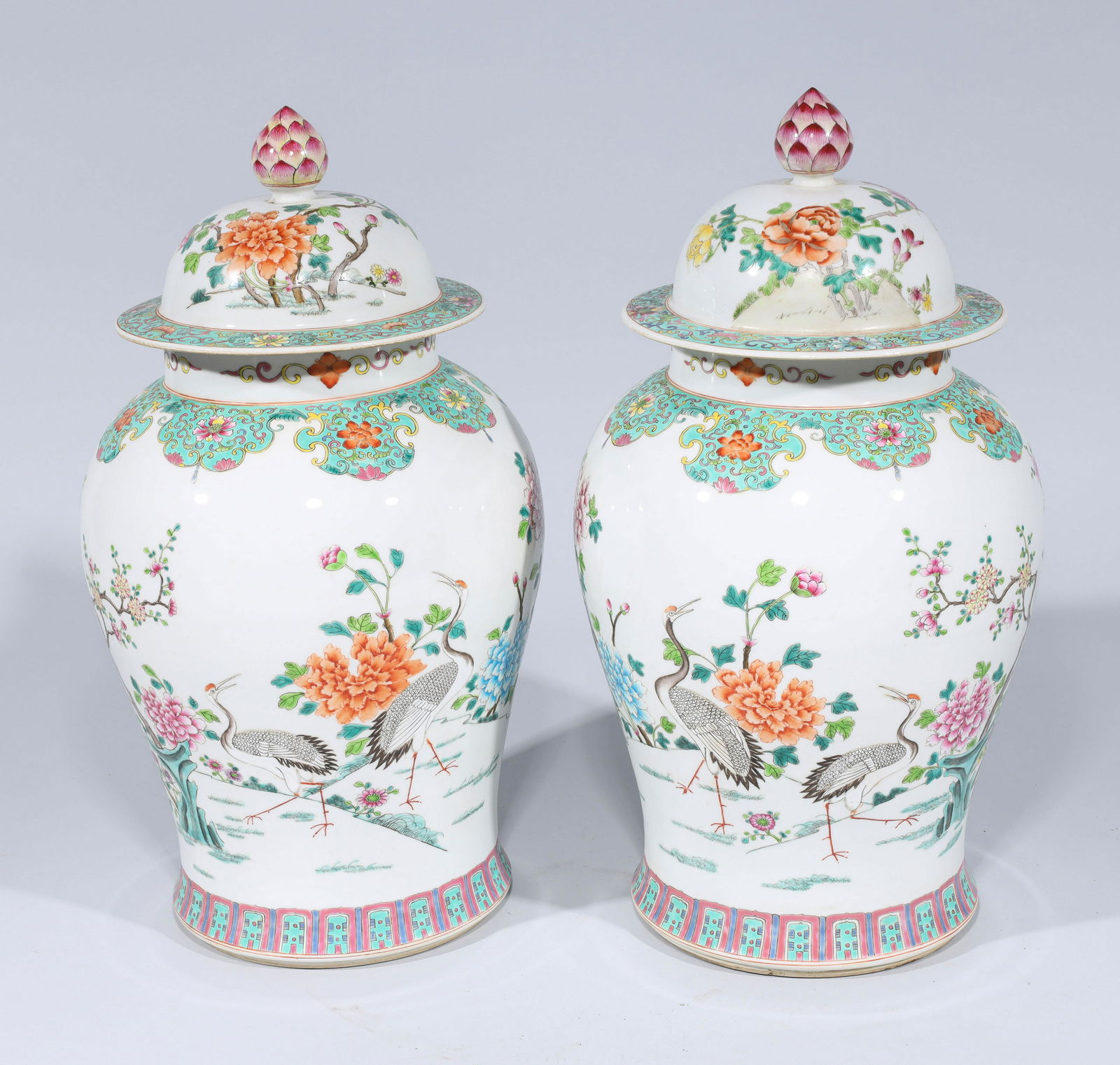 Pair of Chinese Eneamled Porcelain Vases (1 of 8)