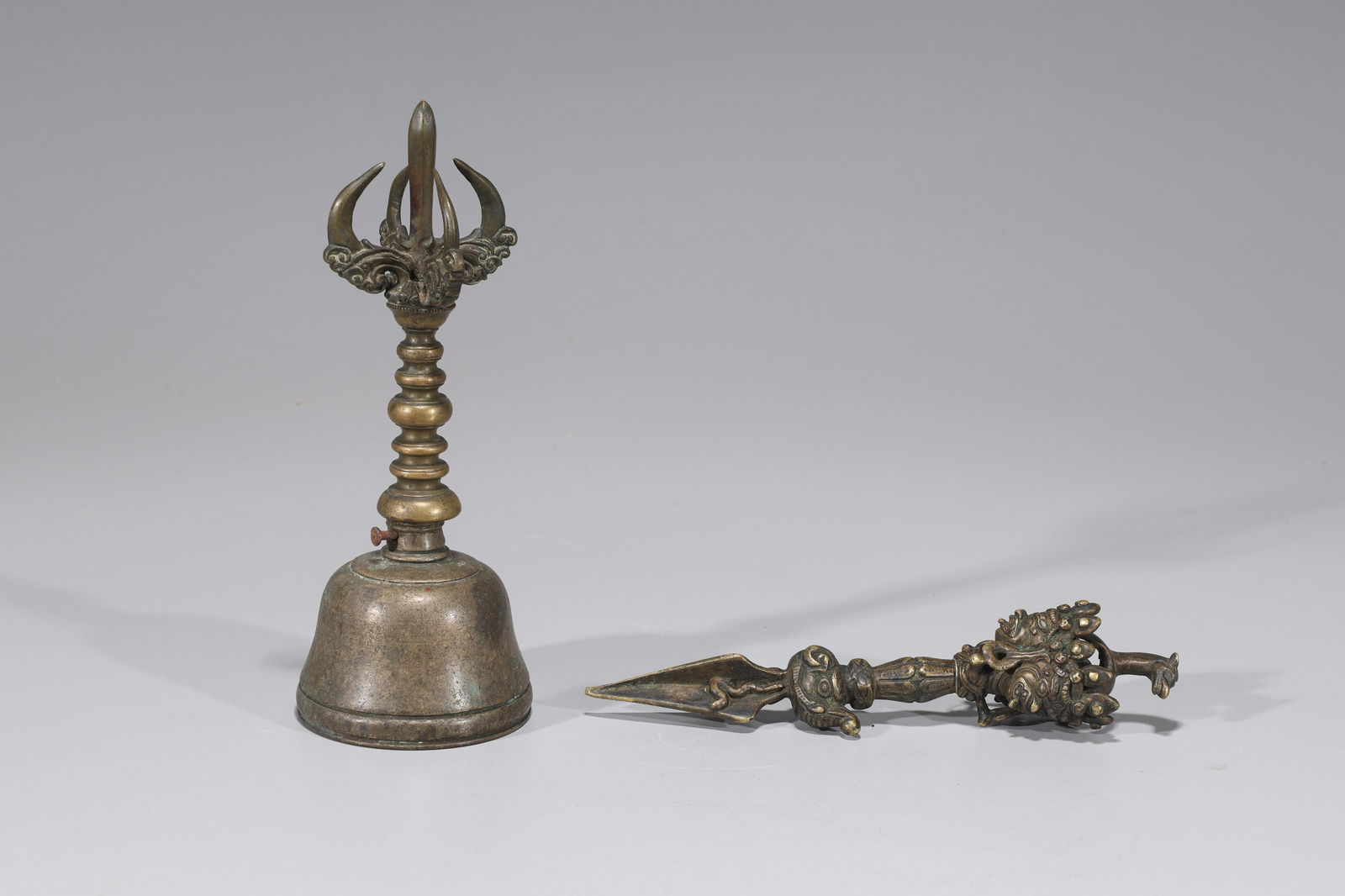 Sino-Tibetan Bronze Bell & Phurba Dagger (1 of 10)