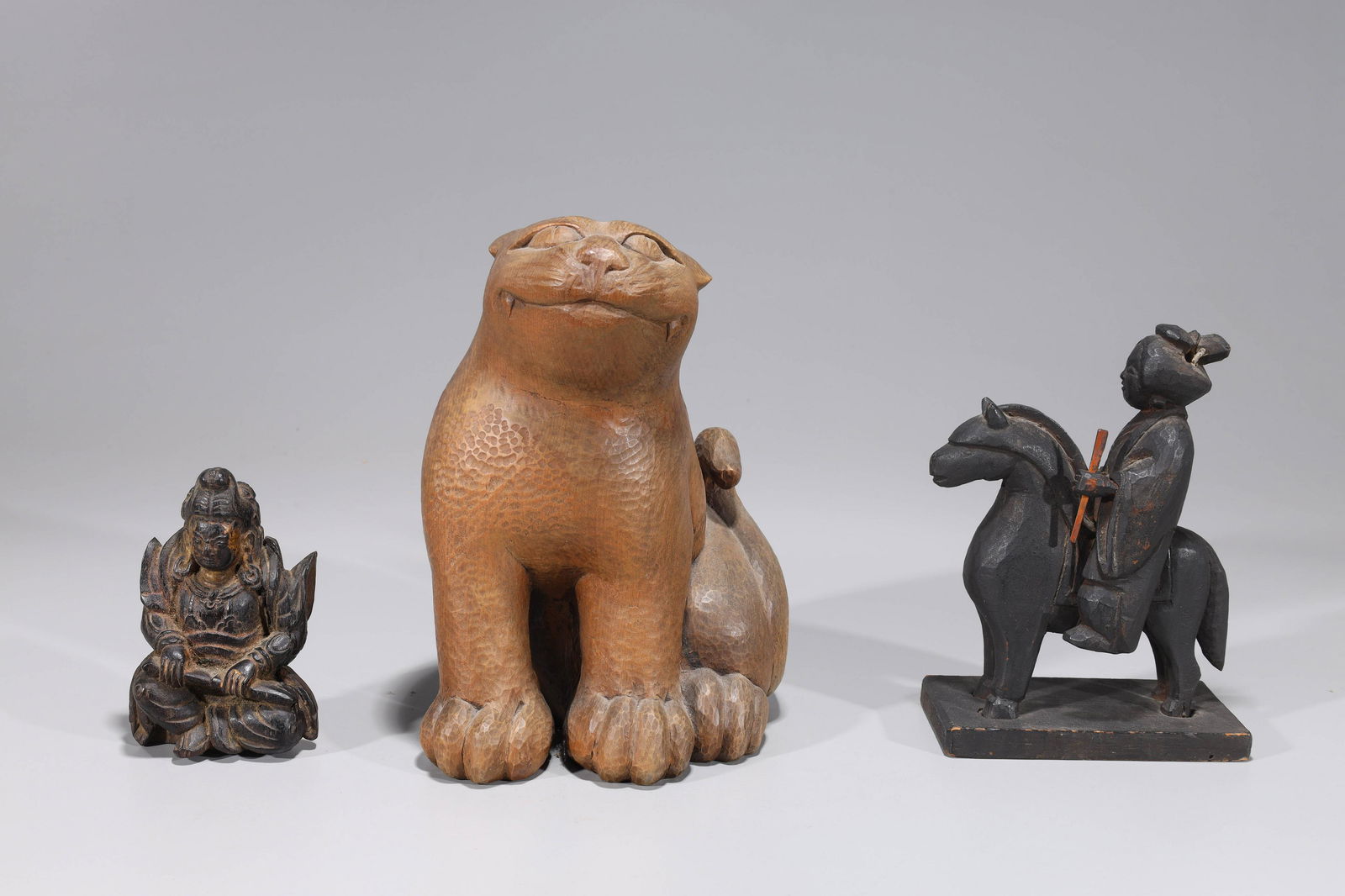 Group of Three Japanese Wood Carvings (1 of 9)