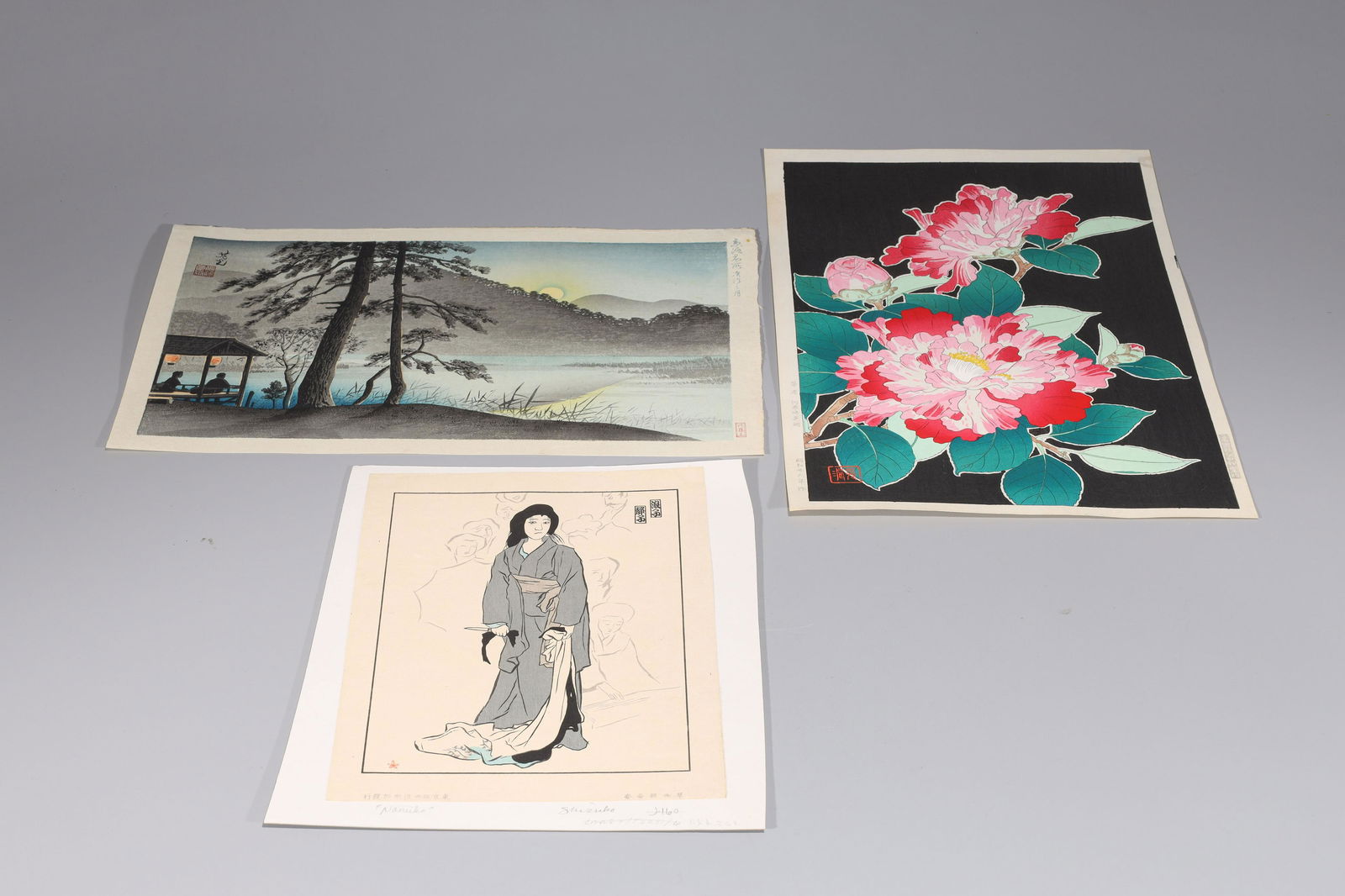 Group of Three Japanese Woodblock Prints (1 of 4)
