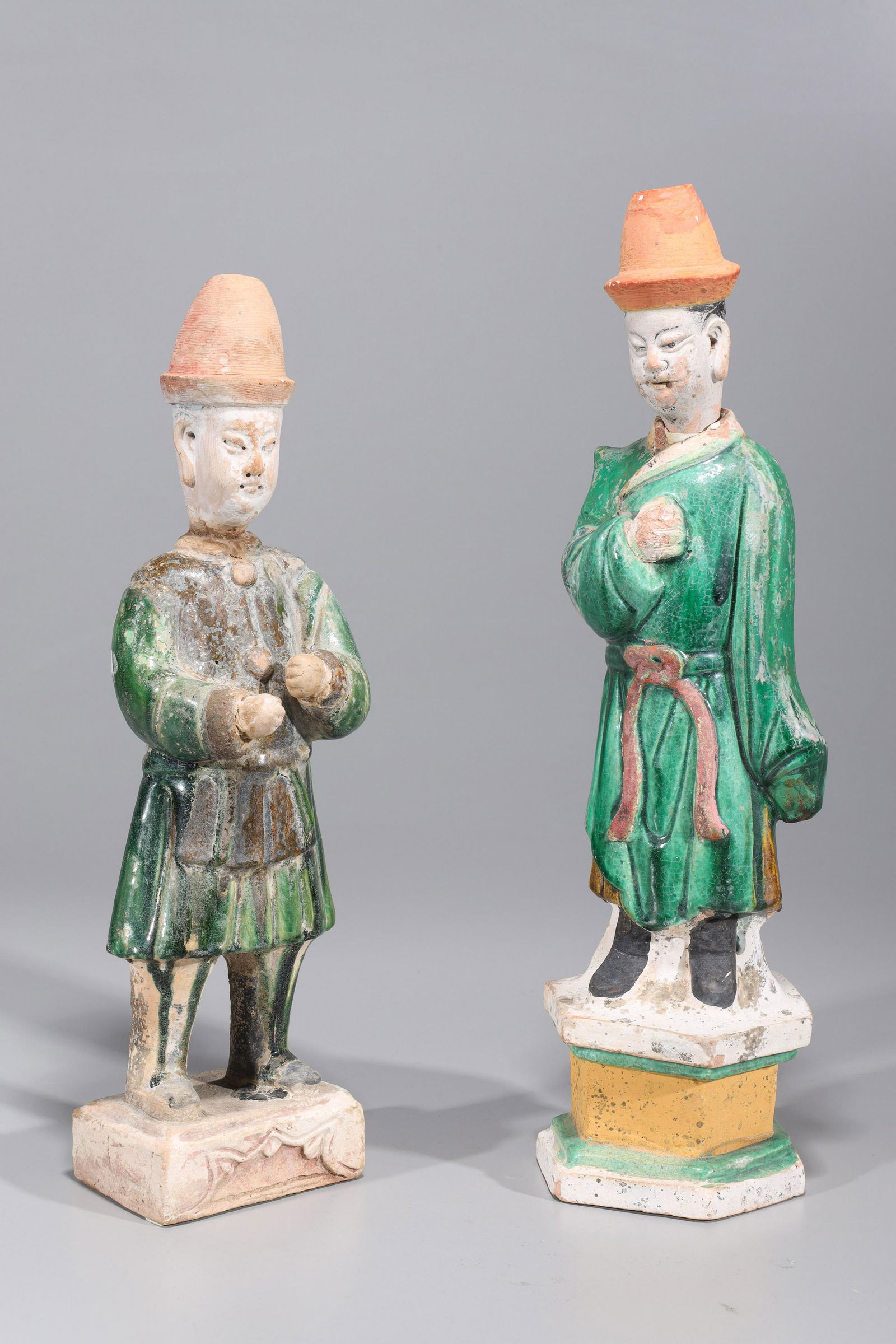 Two Chinese Ming Dynasty Pottery Attendants (1 of 8)