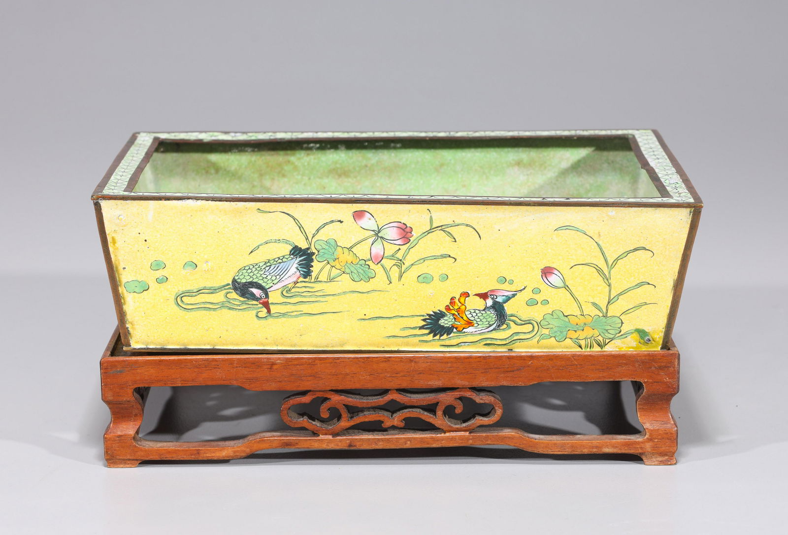 Antique Chinese Enamel on Copper Brush Washer (1 of 6)