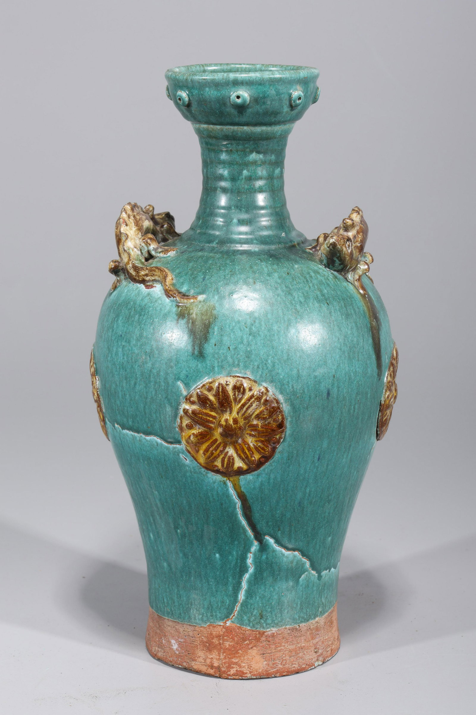Chinese Molded & Glazed Ceramic Vase (1 of 7)