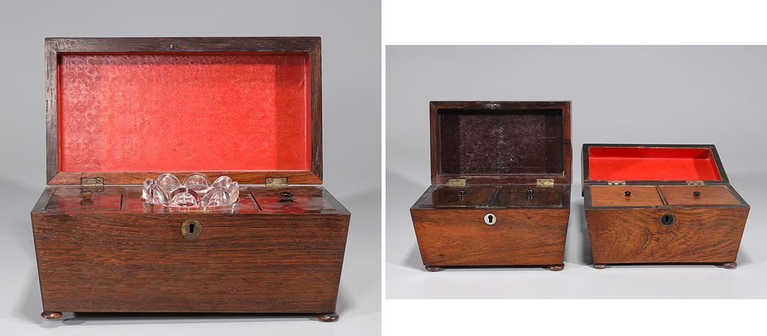 Group of Three William IV Wood Tea Caddies (1 of 10)