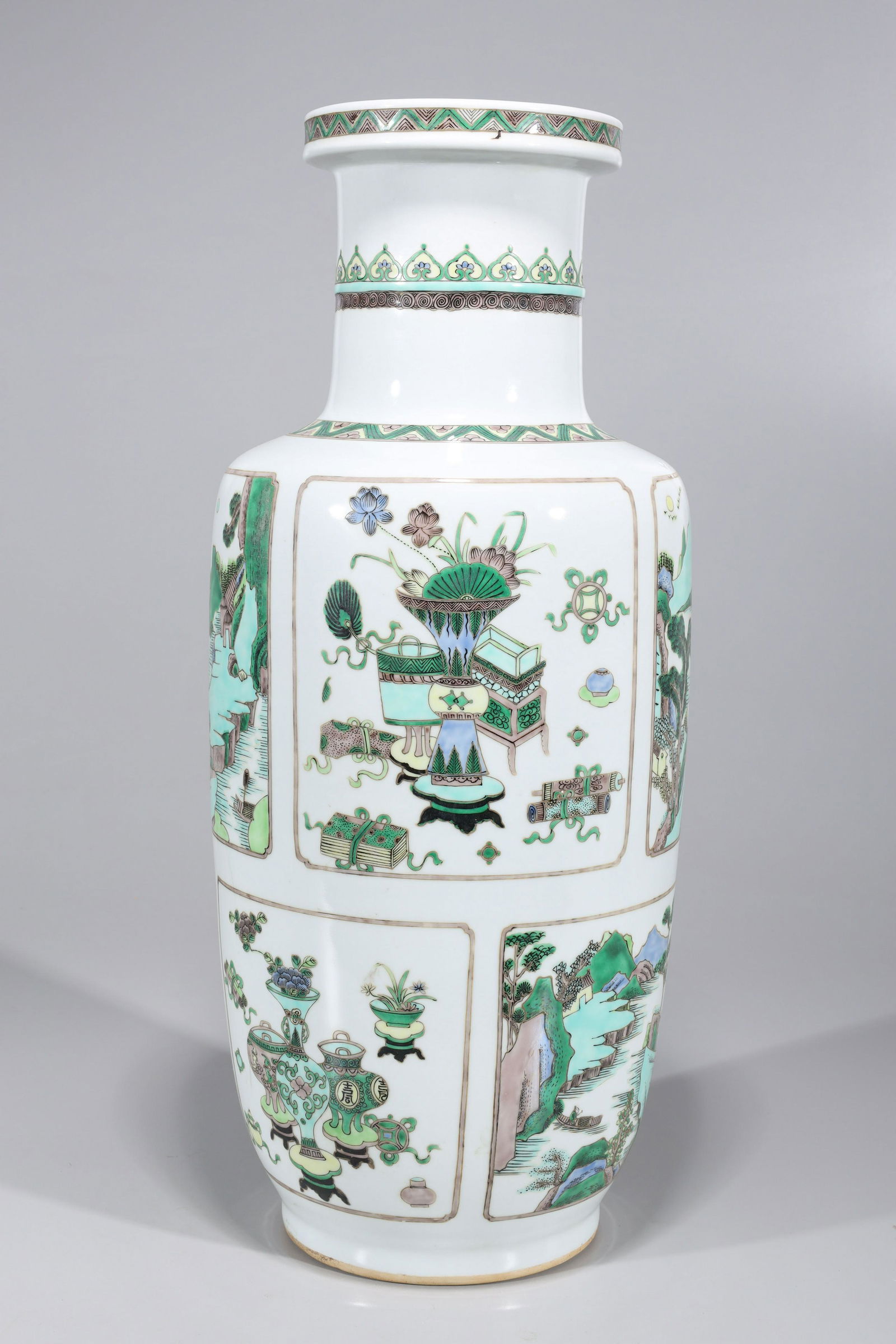 Chinese Famille Verte Enameled Porcelain Vase (1 of 9)