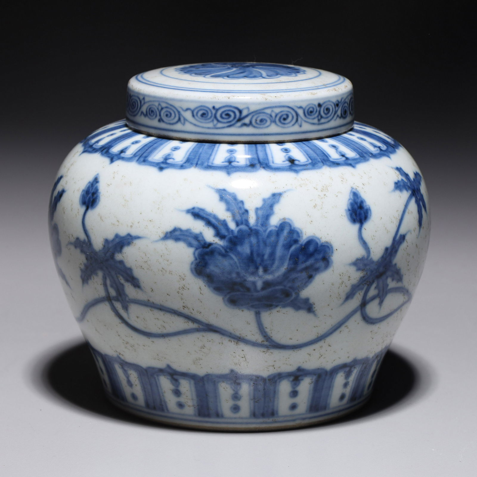 Chinese Blue & White Porcelain Covered Jar (1 of 5)
