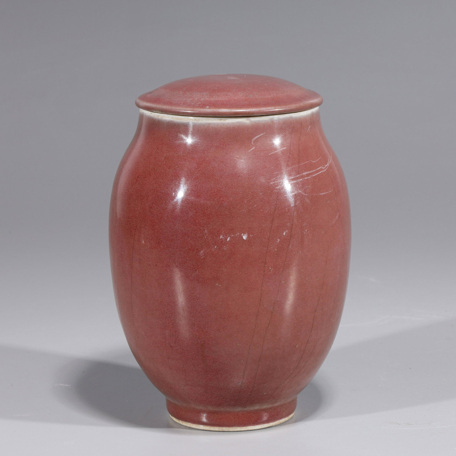 Chinese Red Glazed Covered Vase (1 of 5)