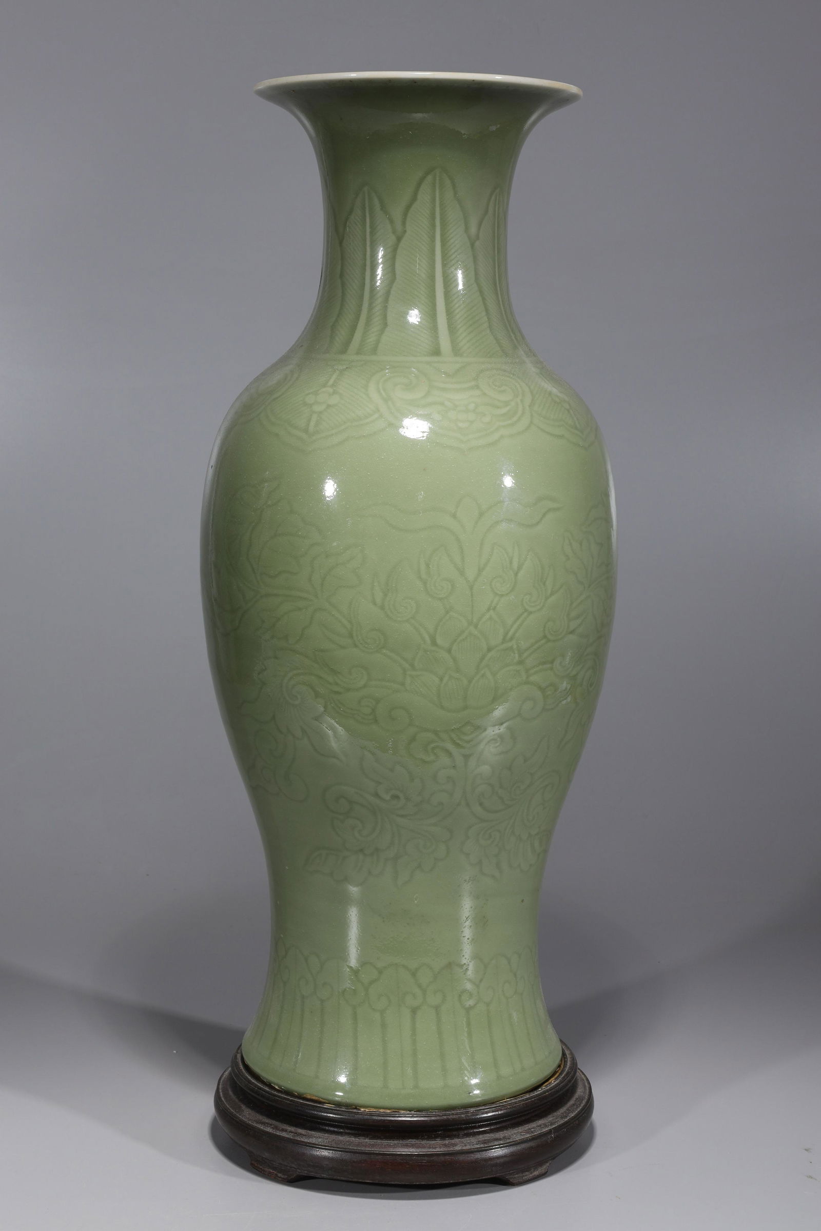 Tall Chinese Ming Style Celadon Glazed Porcelain (1 of 5)