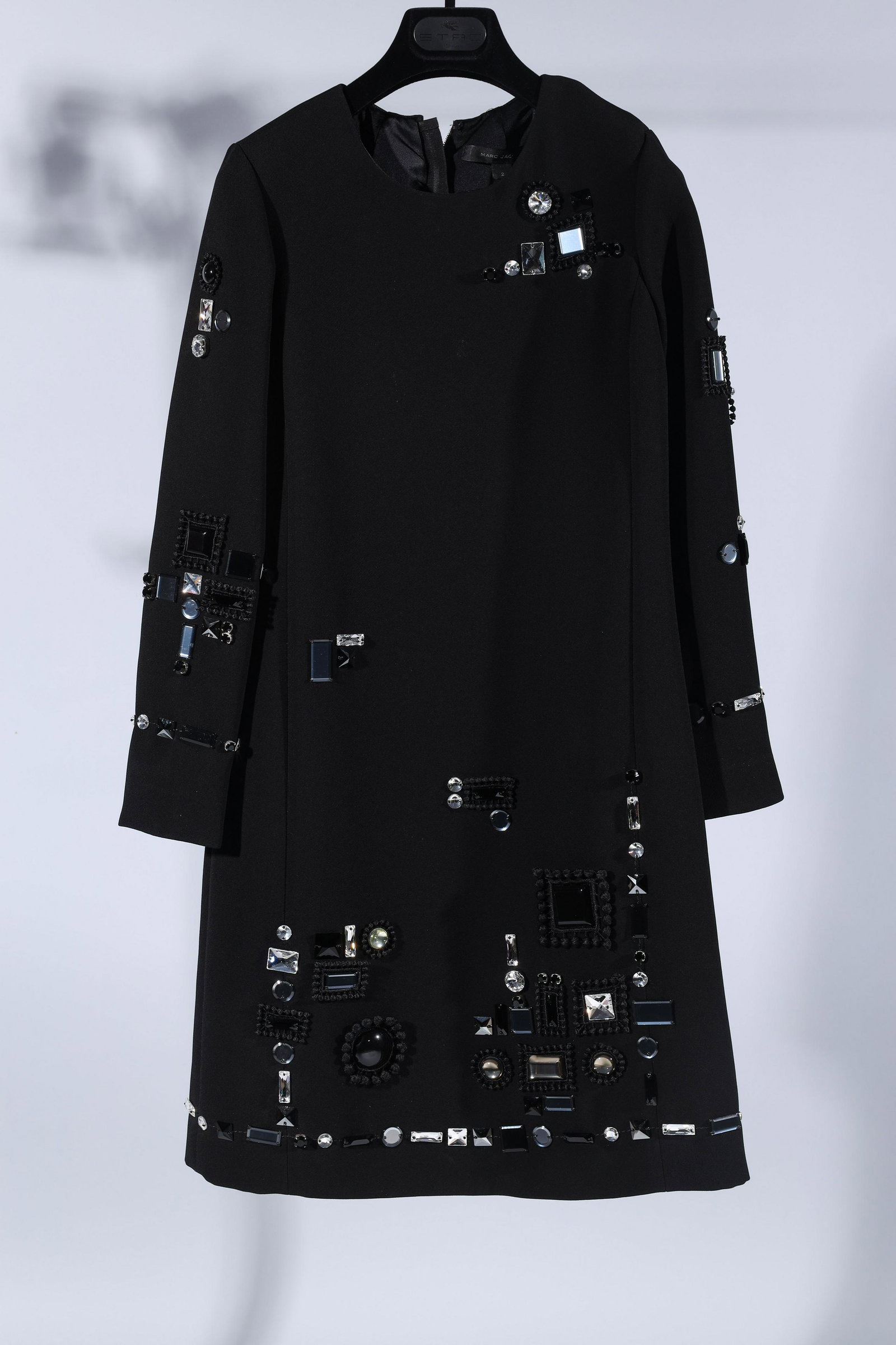 Marc Jacobs Embellished Tunic Dress - Size 2: Black Marc Jacobs tunic dress embellished with gems, condition like new without tags; size 2; length 34" (approx.)