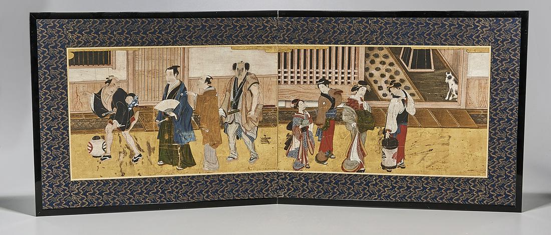 17th-18th C. Japanese Two-Panel Screen (1 of 3)