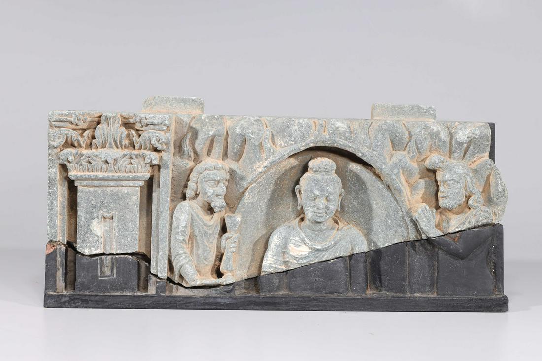 Antique Indian Gandharan Schist Wall Fragment (1 of 8)