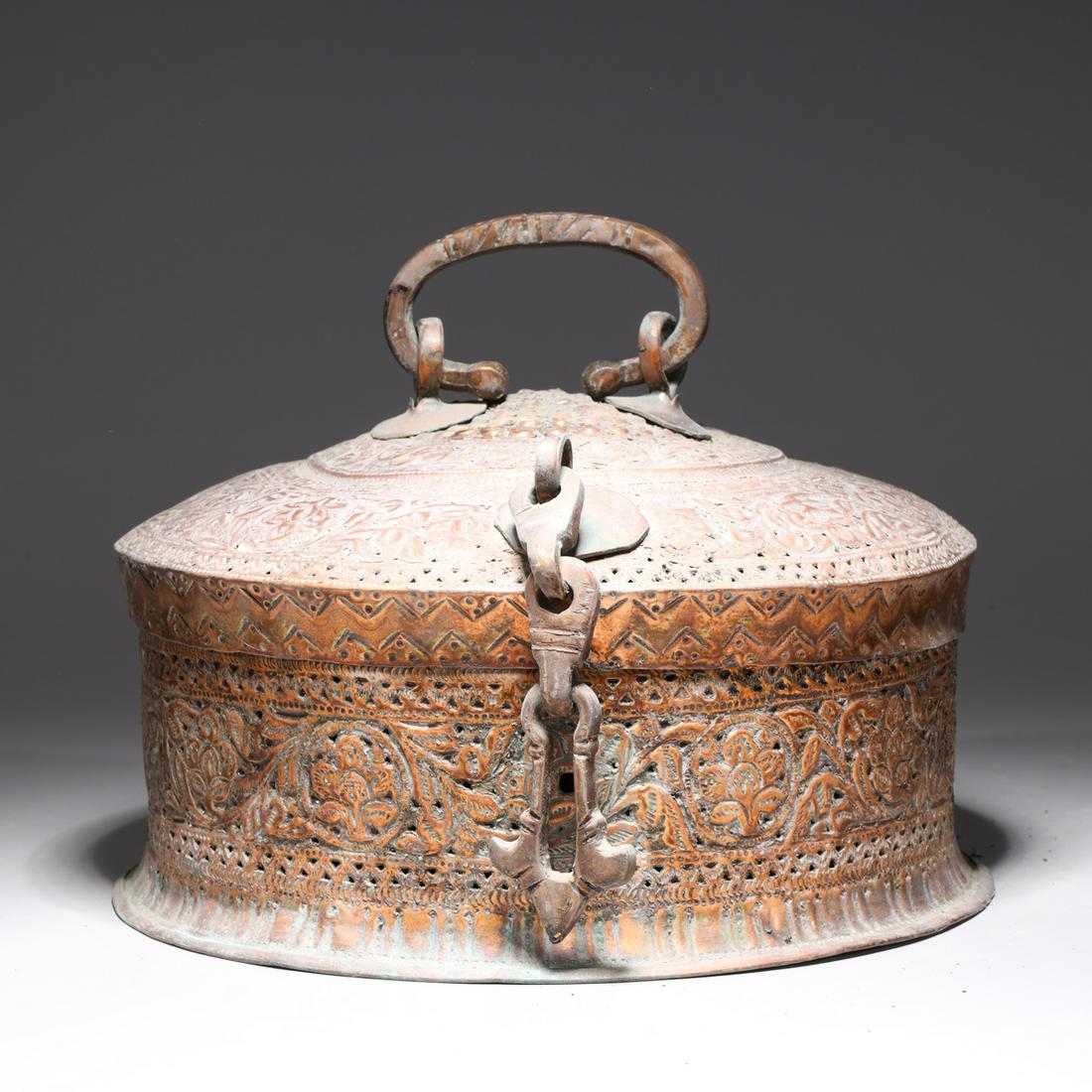 Antique Indian Covered Copper Box (1 of 6)