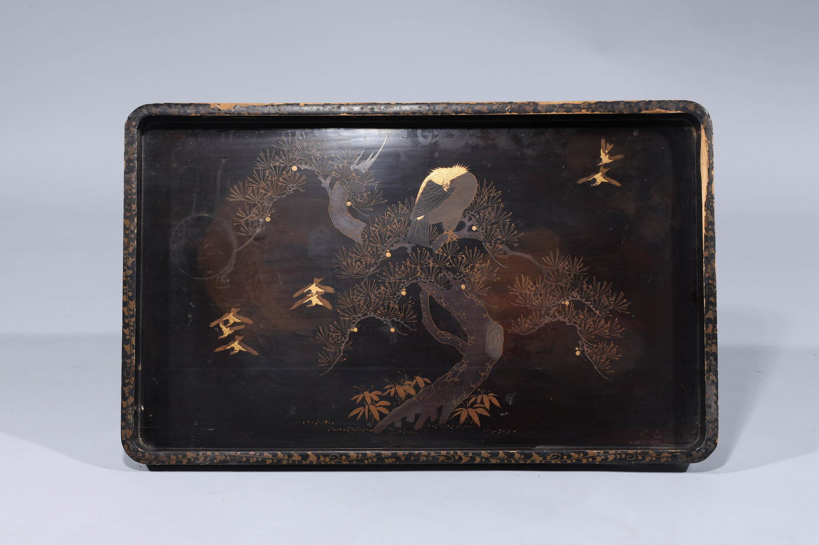 Large Antique Japanese Lacquer Tray (1 of 4)