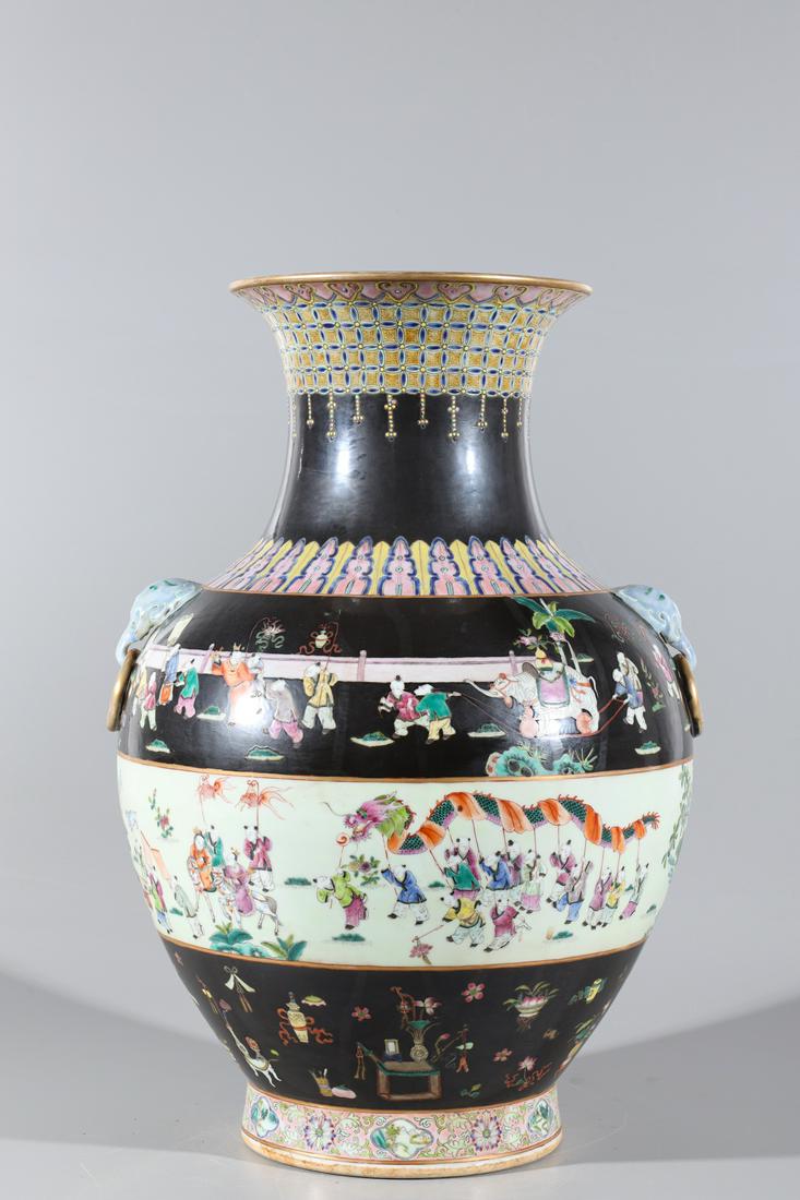 Large Chinese Famille Rose Enameled Porcelain Vase (1 of 8)