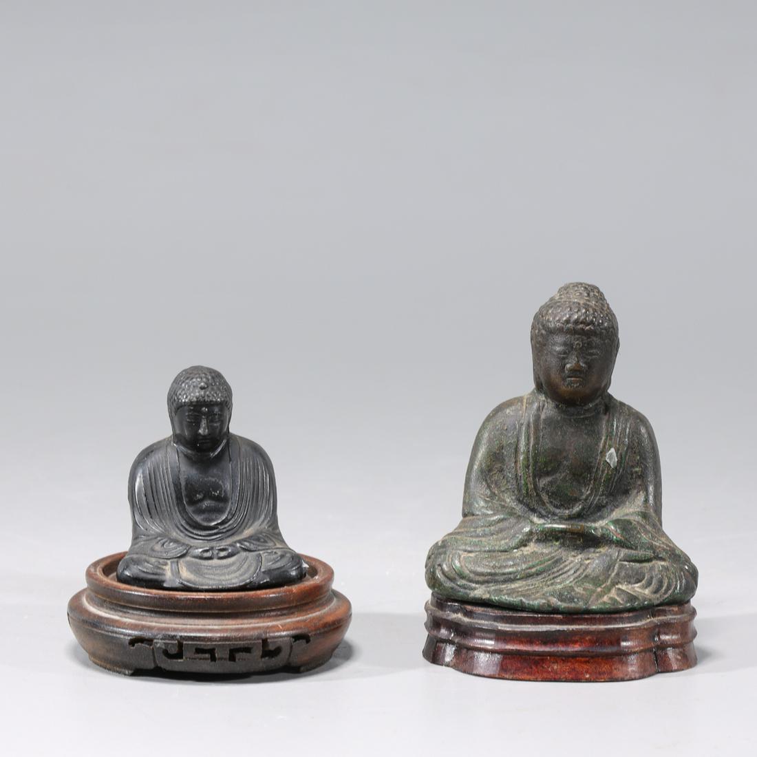 Two Antique Japanese Bronze Buddha (1 of 9)