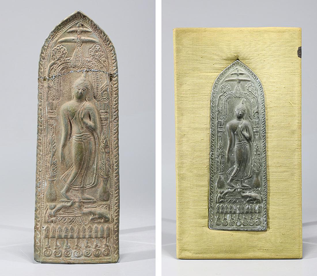 Two Large Antique Thai Bronze Votive Tablets (1 of 8)