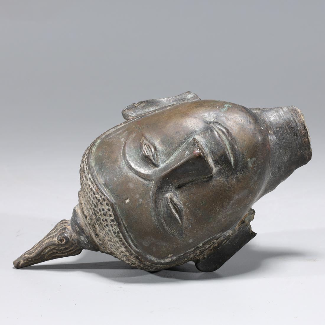 Antique Indian Bronze Buddha Head (1 of 6)