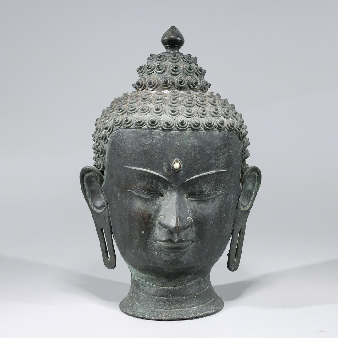 Antique Chinese Bronze Head of Buddha (1 of 7)