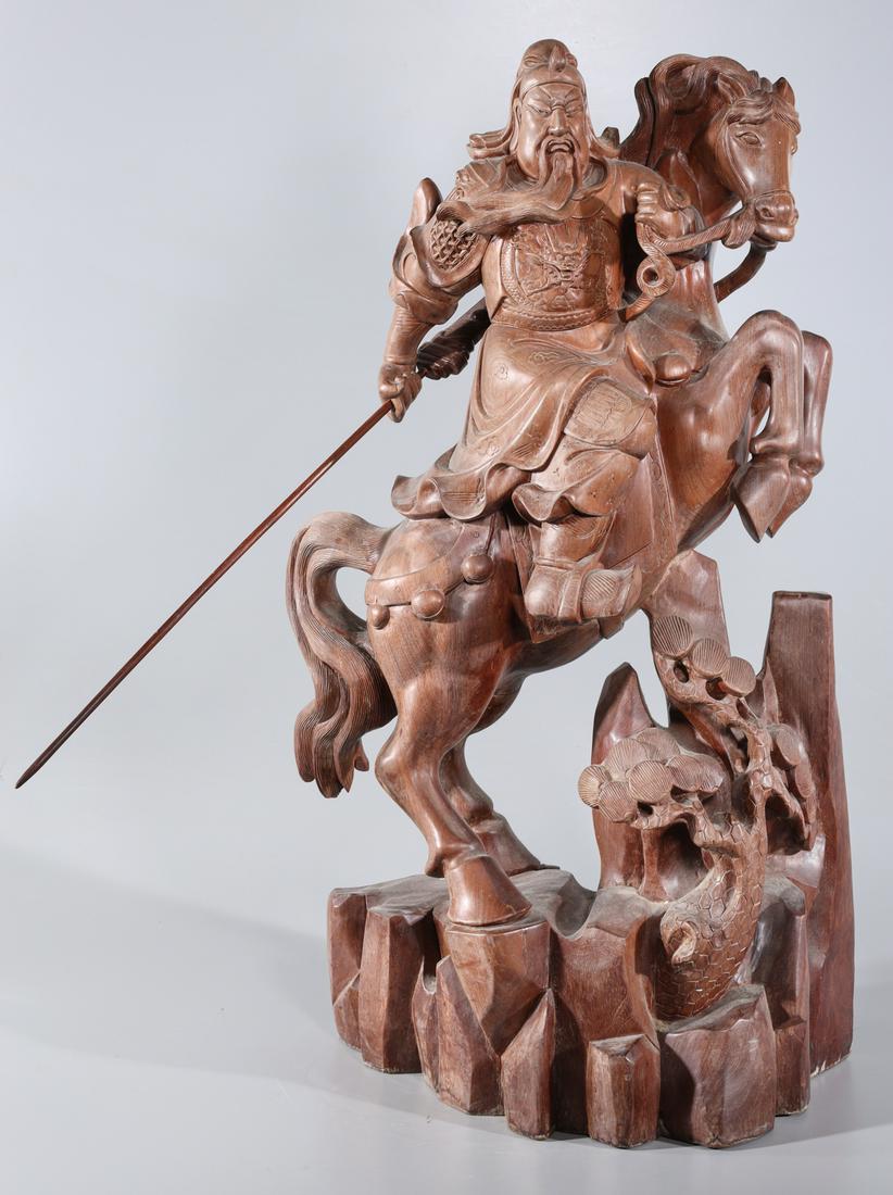 Elaborately Carved Chinese Hardwood Figure of Guandi (1 of 10)