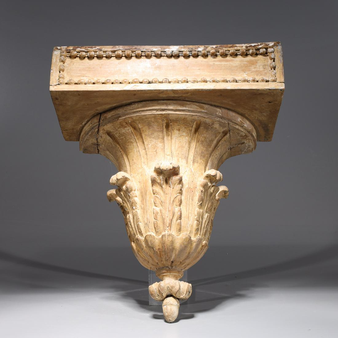 Large Carved Wood Wall Shelf (1 of 6)