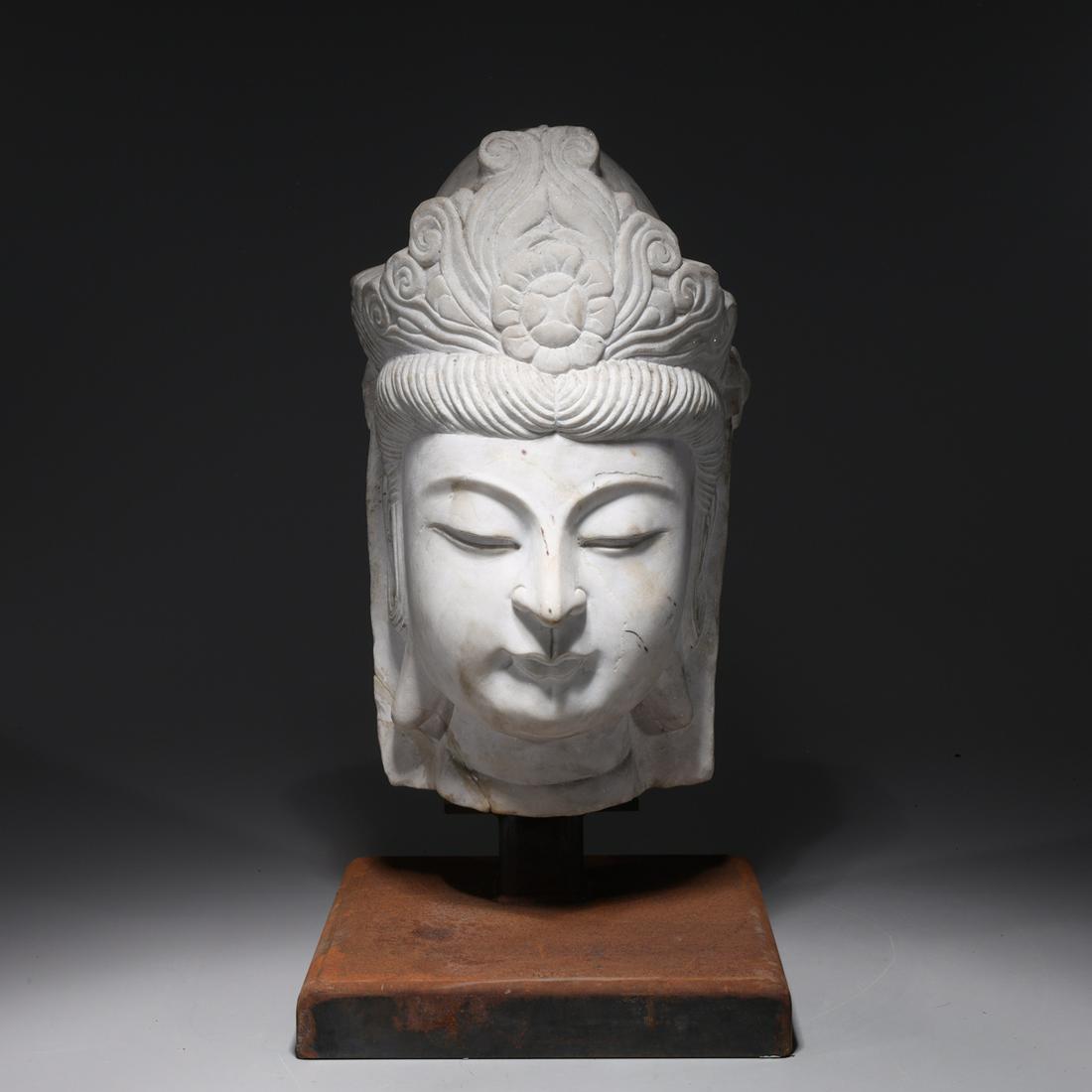 Large Chinese Marble Buddha Head (1 of 10)