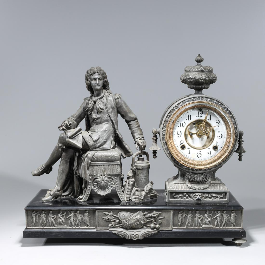 Vintage 'Denis Papin' Statue Clock (1 of 10)