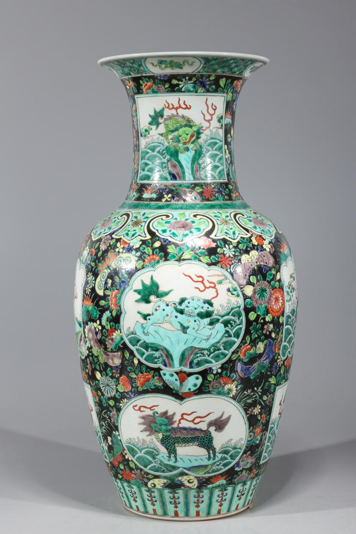 Chinese Famille Verte Enameled Porcelain Vase (1 of 8)