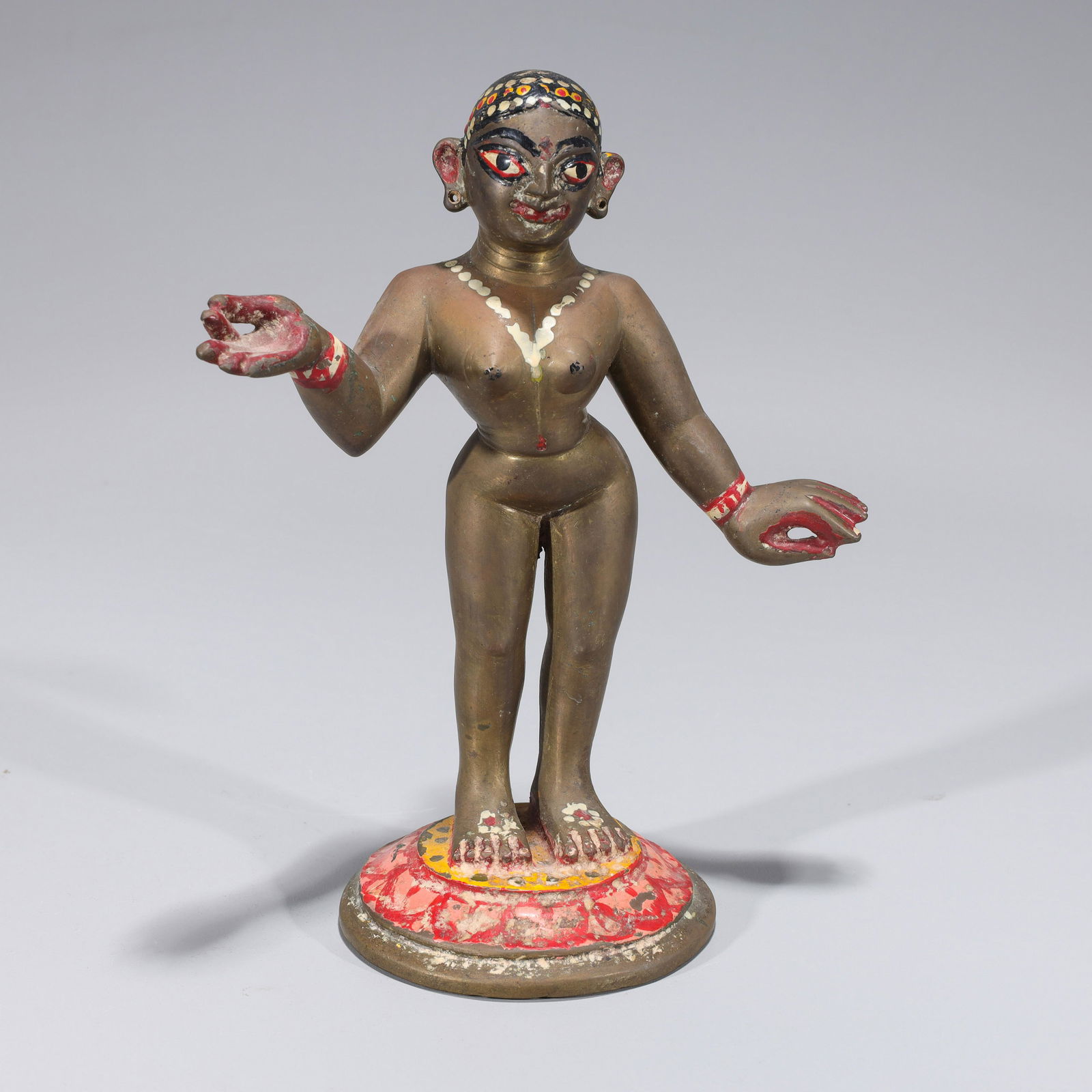 Antique Indian Bronze & Enameled Deity (1 of 7)