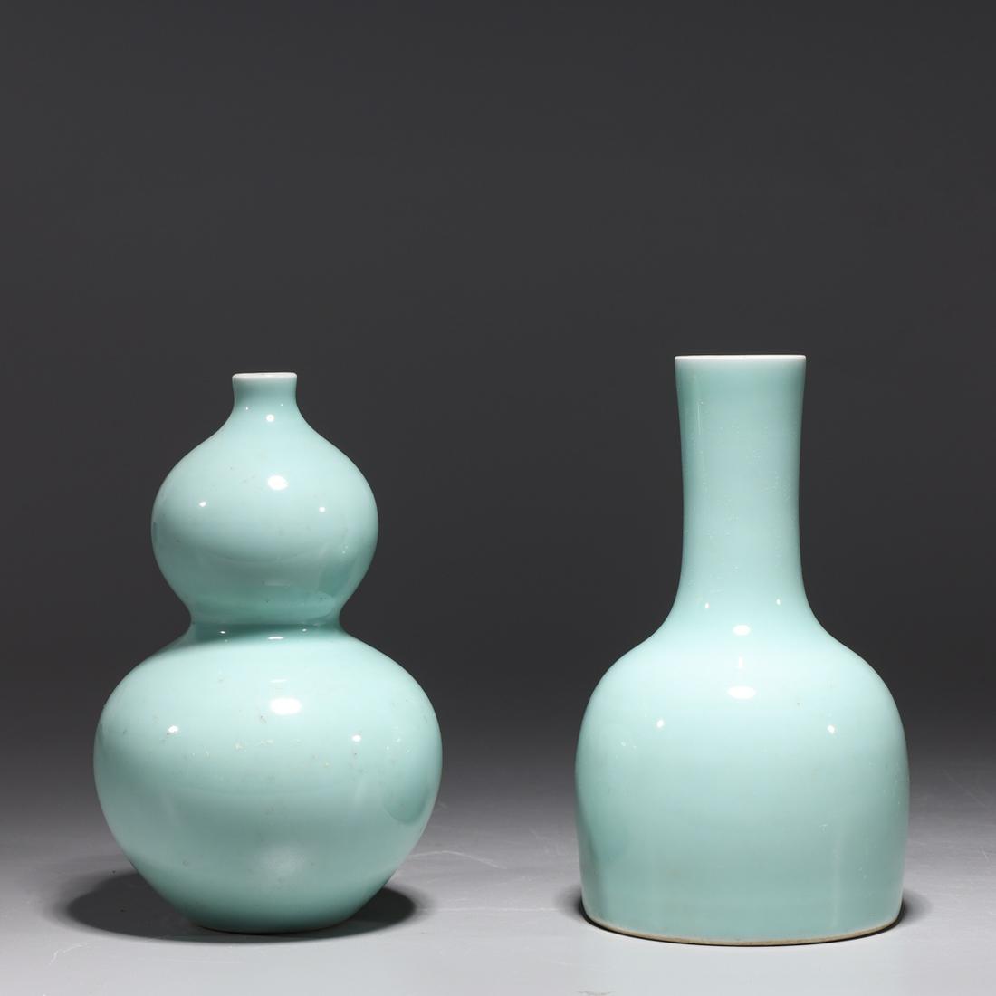 Two Chinese Celadon Glazed Porcelain Vases (1 of 9)