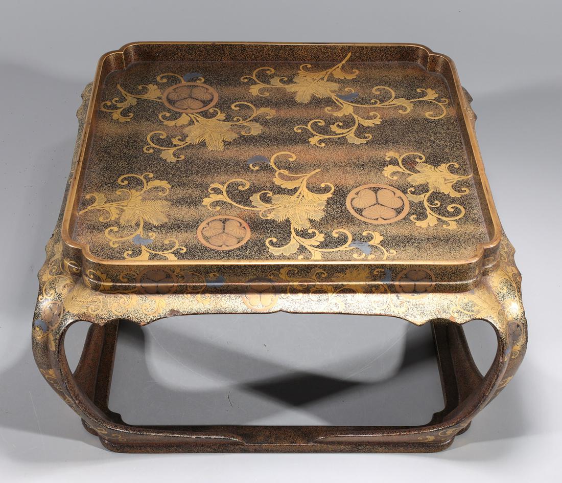 Antique Japanese Gilt Lacquer Wood Stand (1 of 6)