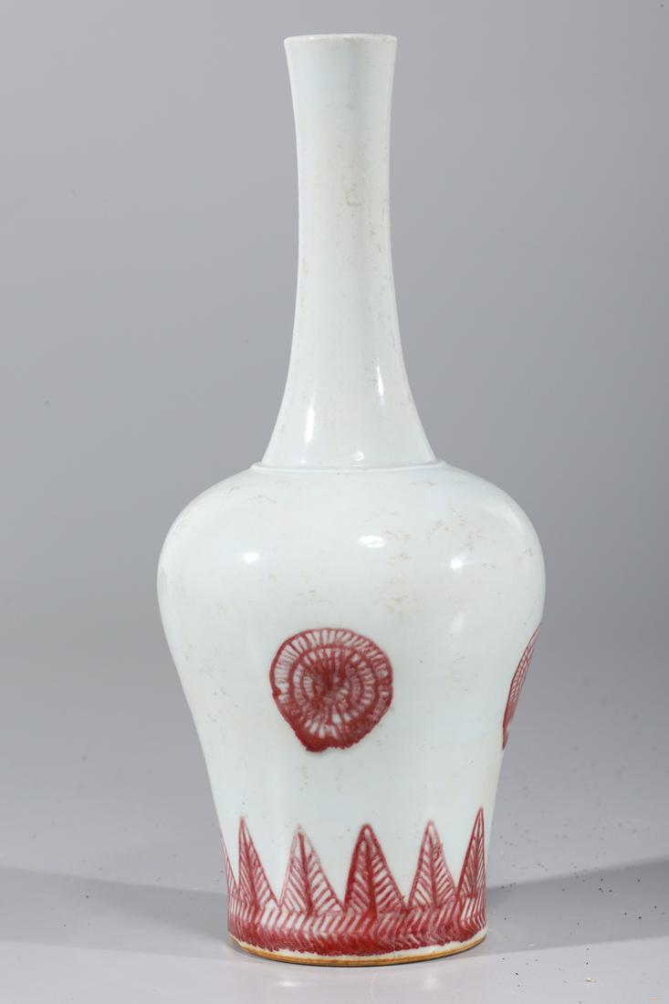 Chinese Red & White Porcelain Vase (1 of 6)