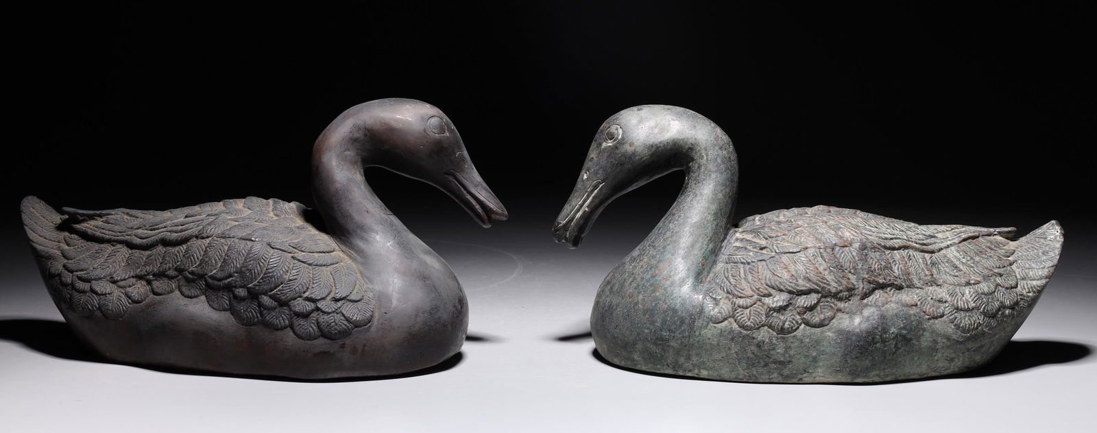 Pair of Chinese Bronze Metal Ducks (1 of 9)