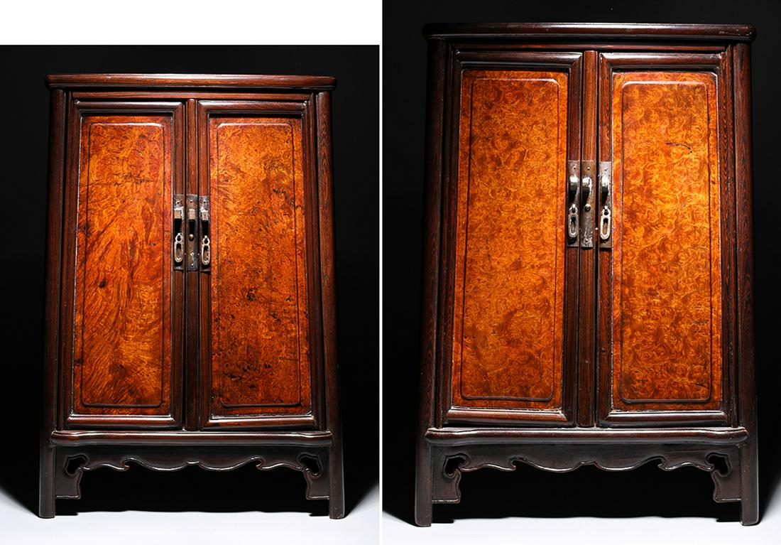 Two Chinese Wood Bedside Tables (1 of 10)