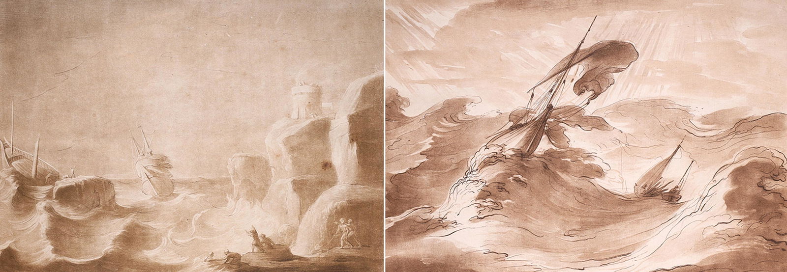 Two 18th Century Framed Etchings after Claude Lorrain (1 of 9)