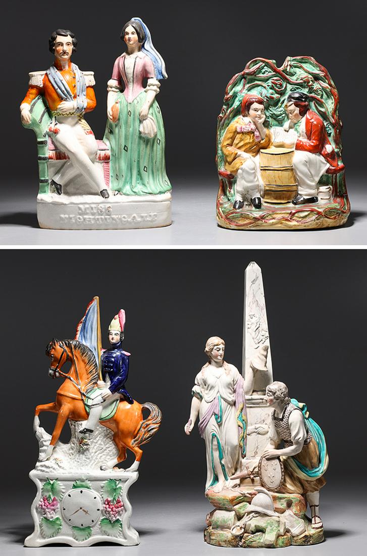 Group of Four Antique Staffordshire Porcelain Figures (1 of 10)