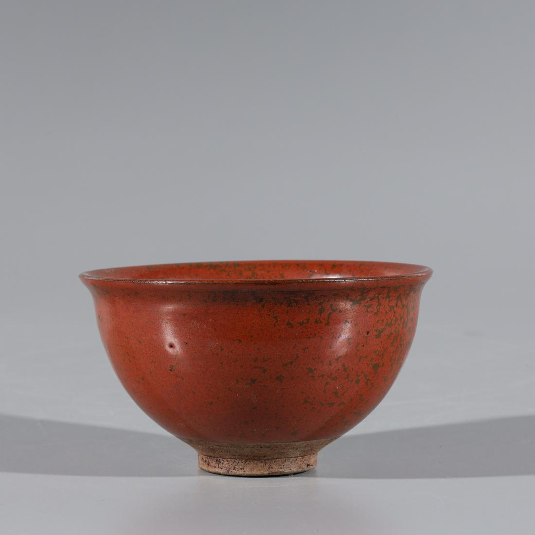 Chinese Sang de Boeuf Glazed Ceramic Bowl: Chinese sang de boeuf glazed ceramic bowl; overall good condition; H 2 1/2" x D 4 3/4" (approx.)