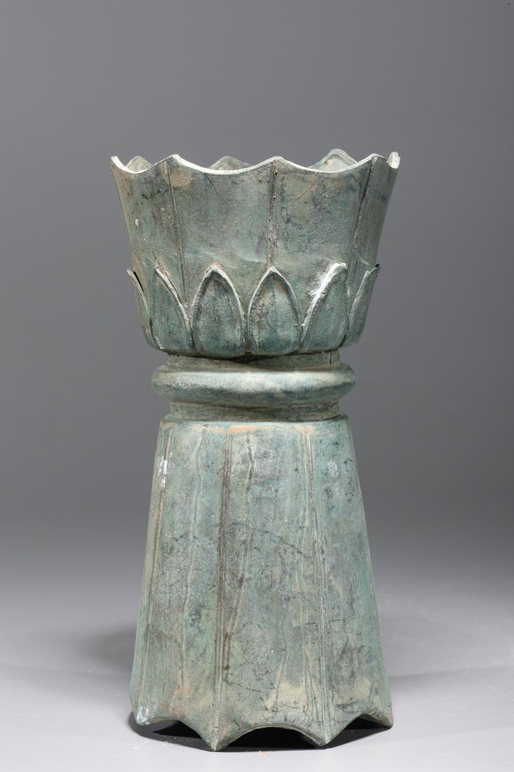 Chinese Bronze Metal Candlestick (1 of 6)