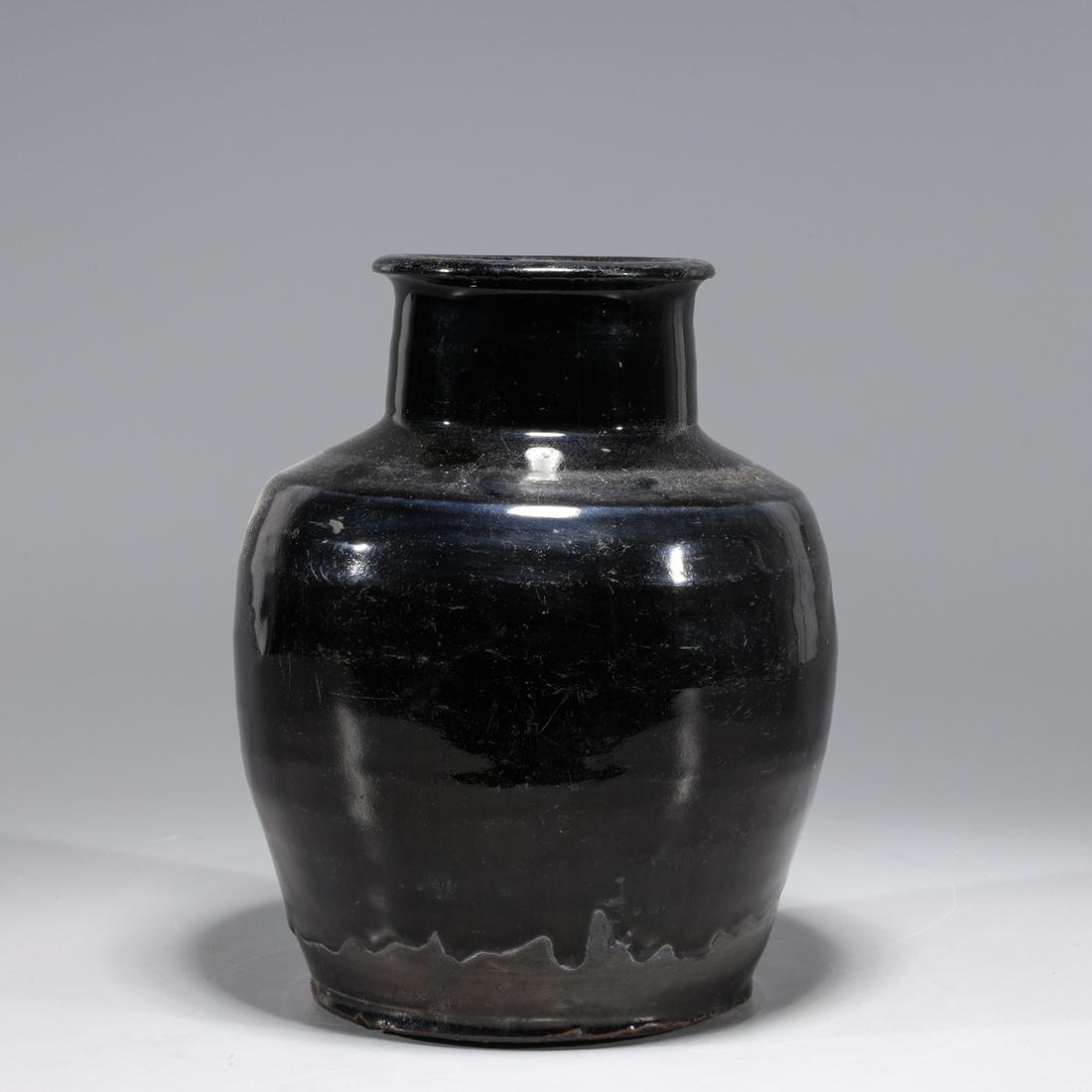 Chinese Black Glazed Ceramic Vessel (1 of 3)