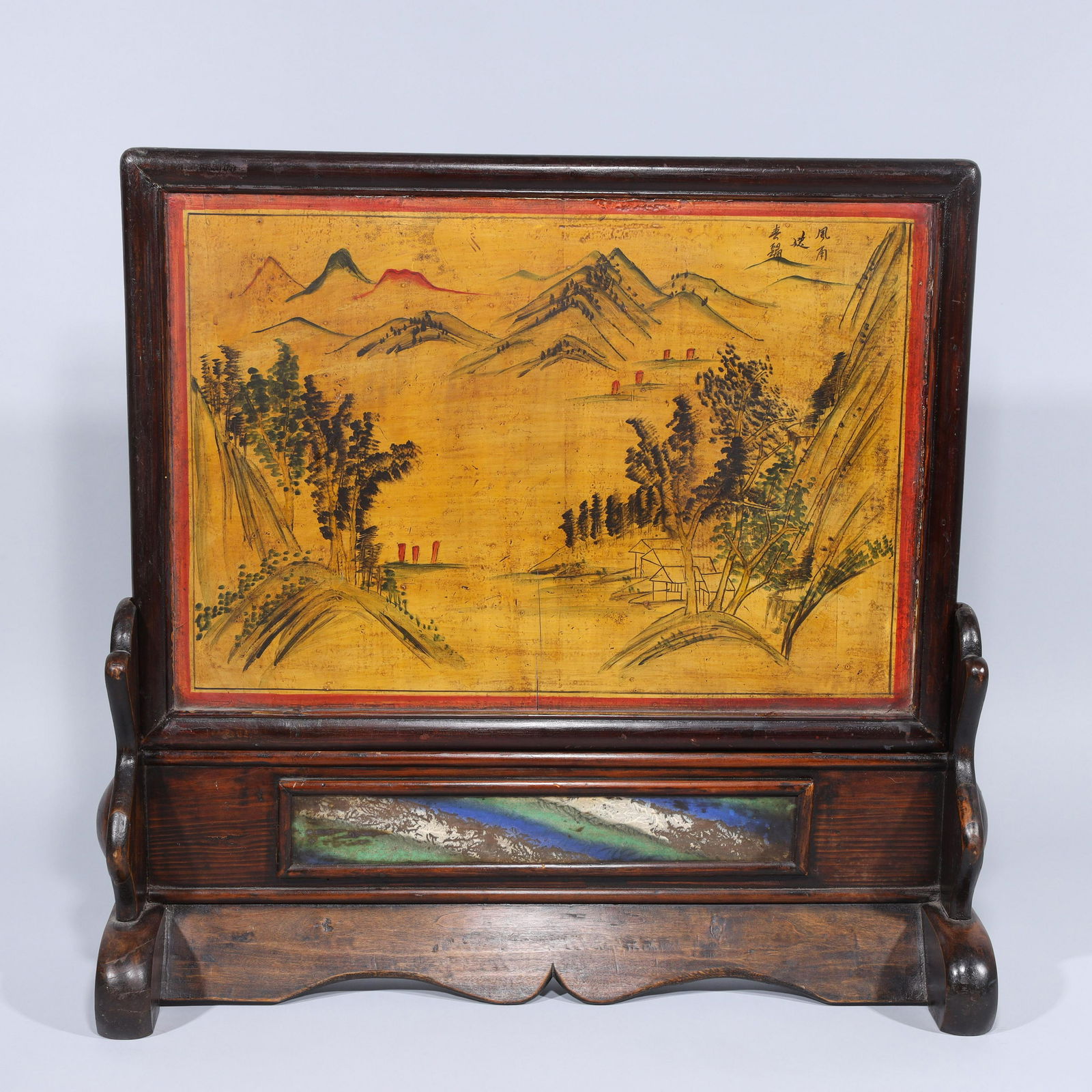 Large Antique Chinese Painted Table Screen (1 of 7)