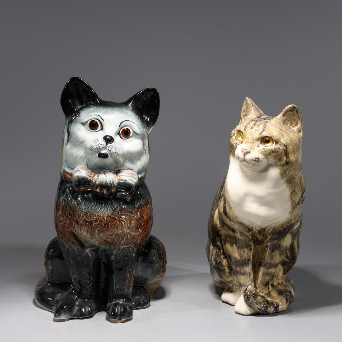 Two Early 20th Century Porcelain Cats (1 of 10)