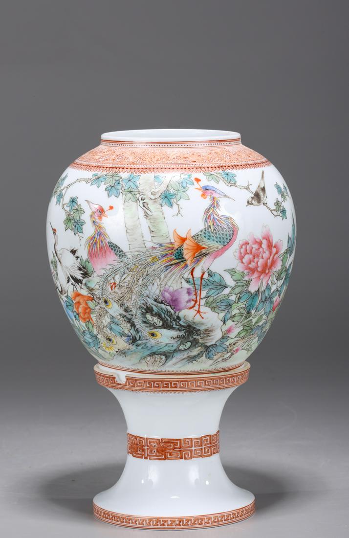 Chinese Enameled Porcelain Wedding Lamp (1 of 8)