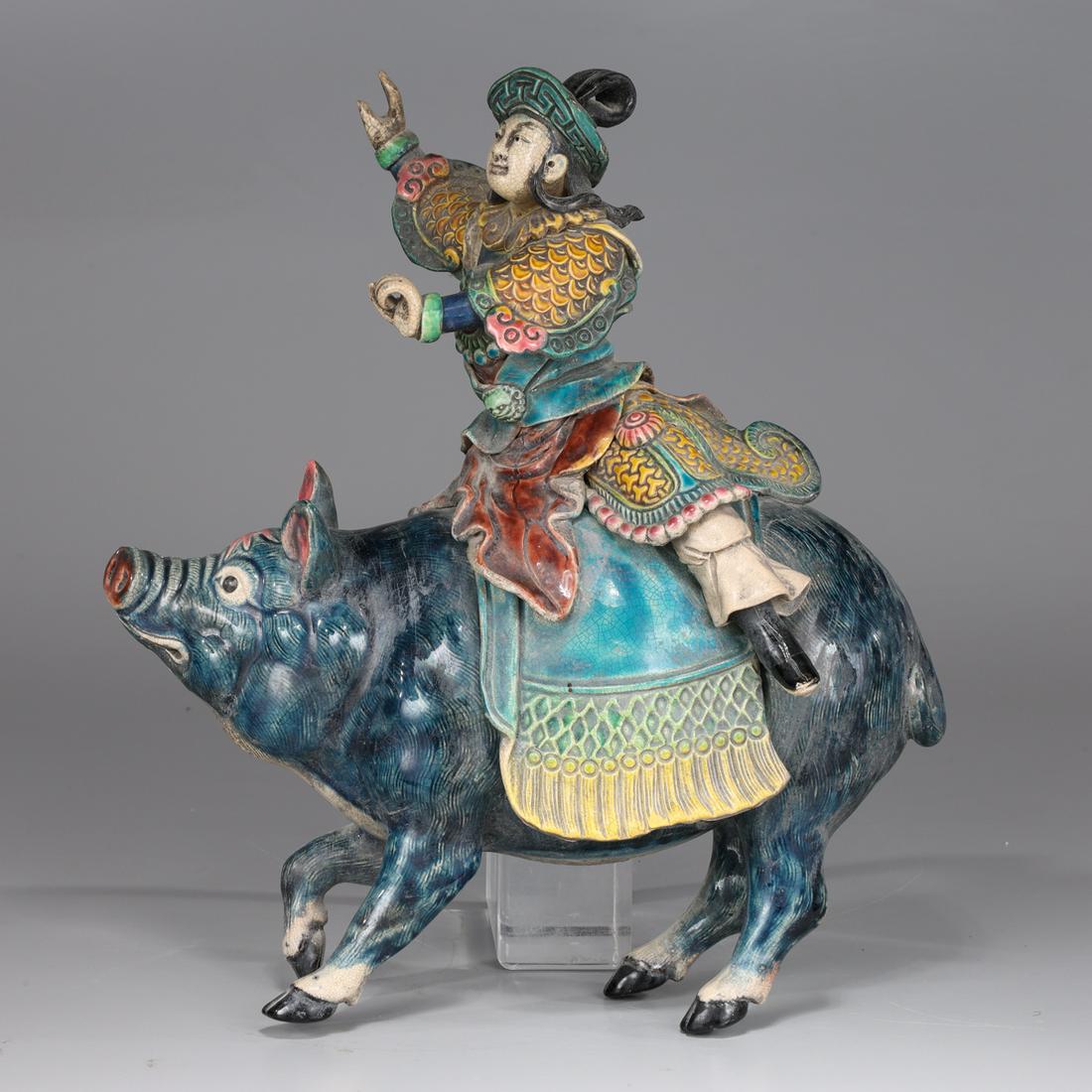 Large Antique Chinese Glazed Roof Tile (1 of 6)