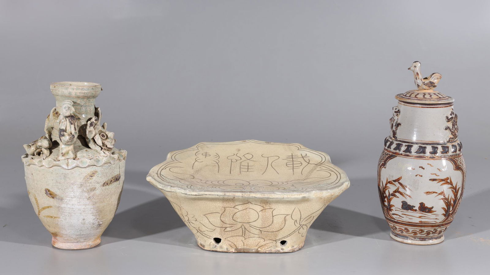 Group of Three Chinese Early Style Ceramics (1 of 9)