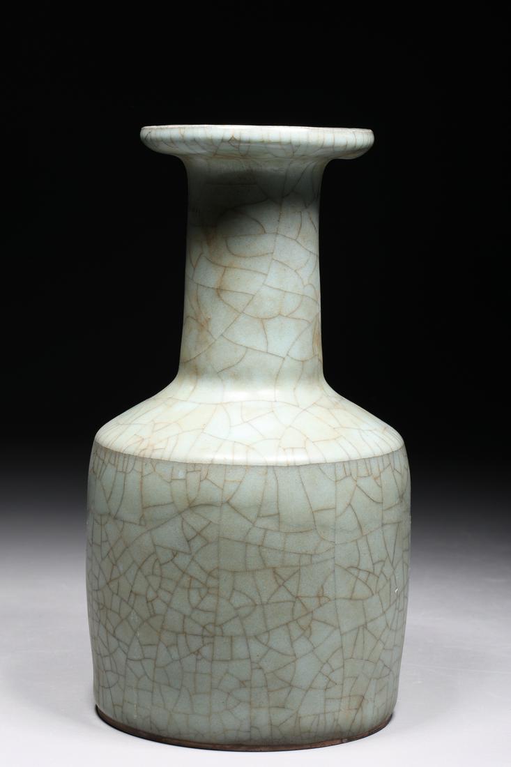 Chinese Celadon Glazed Porcelain Vase: Chinese celadon glazed porcelain vase; overall good condition; H 8 1/4" x D 4 1/4" (approx.)Provenance: Private Florida, USA Collection