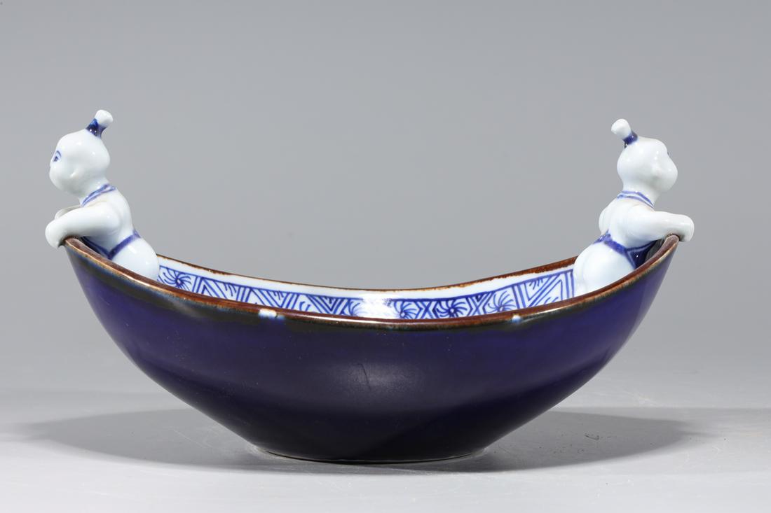 Chinese Blue & White Porcelain Babies Dish (1 of 7)