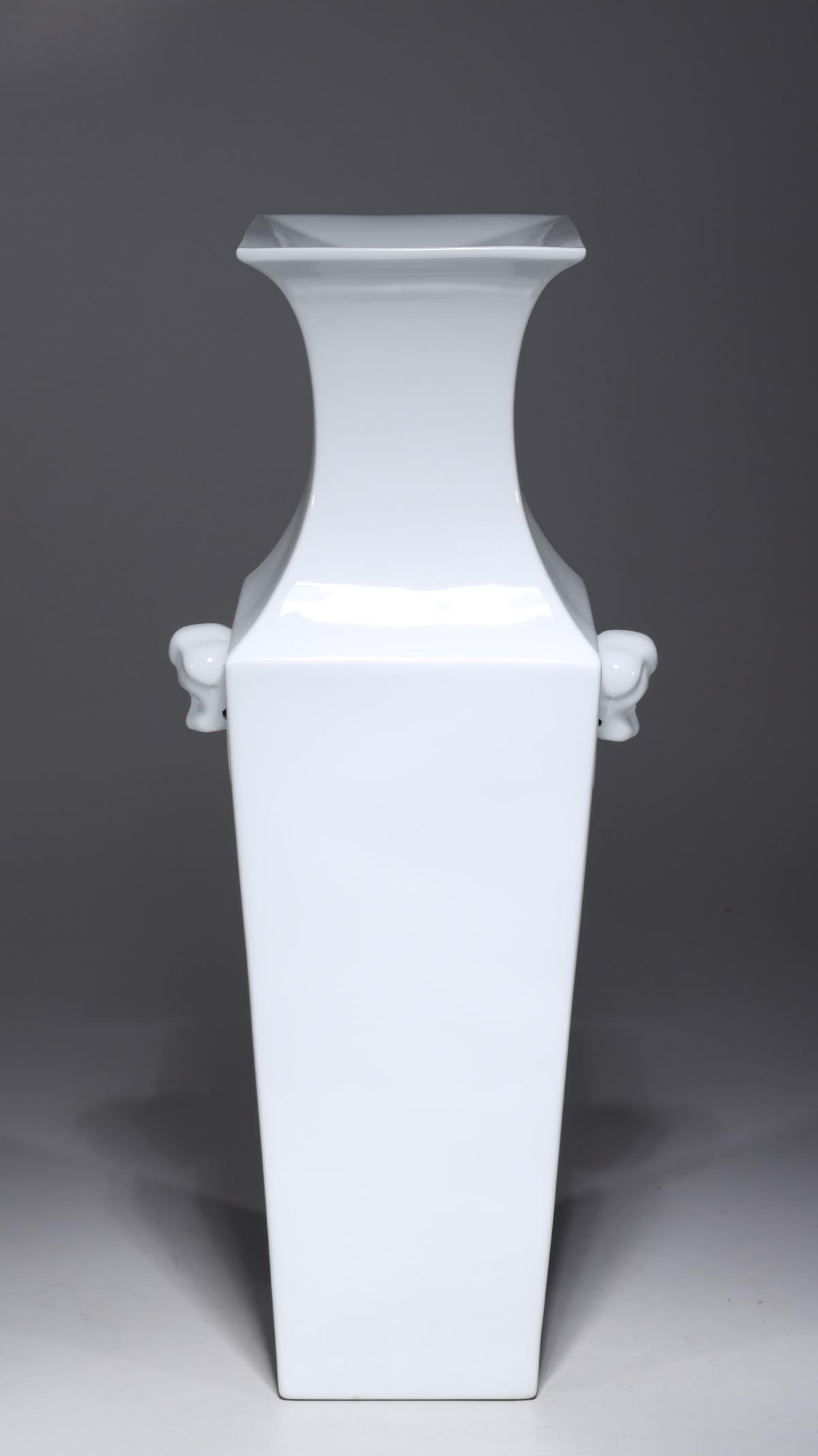 Chinese White Glazed Faceted Vase (1 of 5)