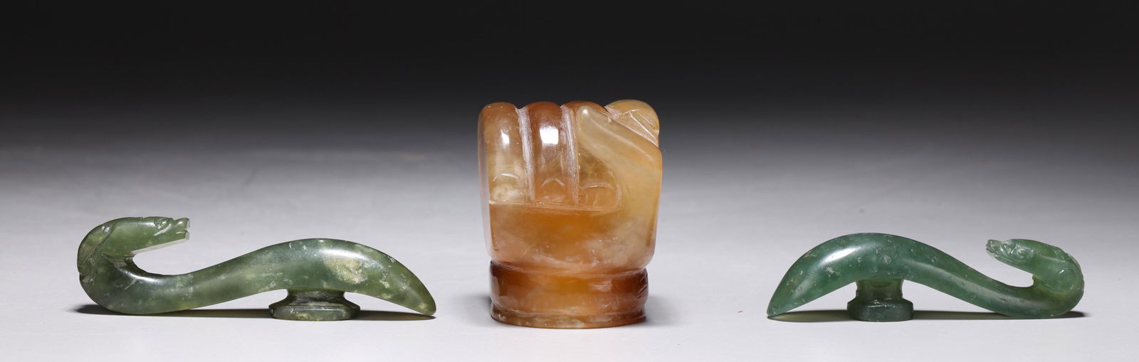Group of Three Chinese Carved Hardstone (1 of 8)